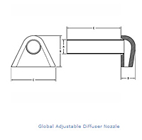 Global adjustable diffuser nozzle drawing